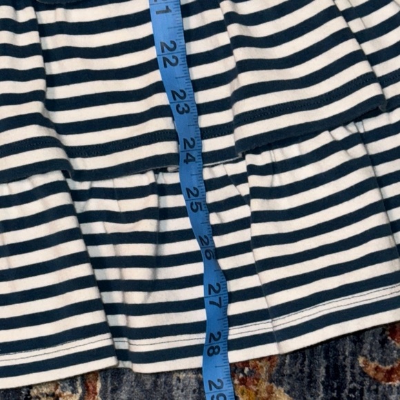 Hannah Anderson Navy Striped Kids/Girls Ruffled Dress w/Front Pocket Size 8 - Picture 13 of 16